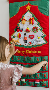 White Christmas Tree Advent Calendar WITH "Merry Christmas"